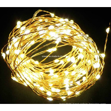 Yellow LED Copper Wire Nest Lights, LED Christmas Lights